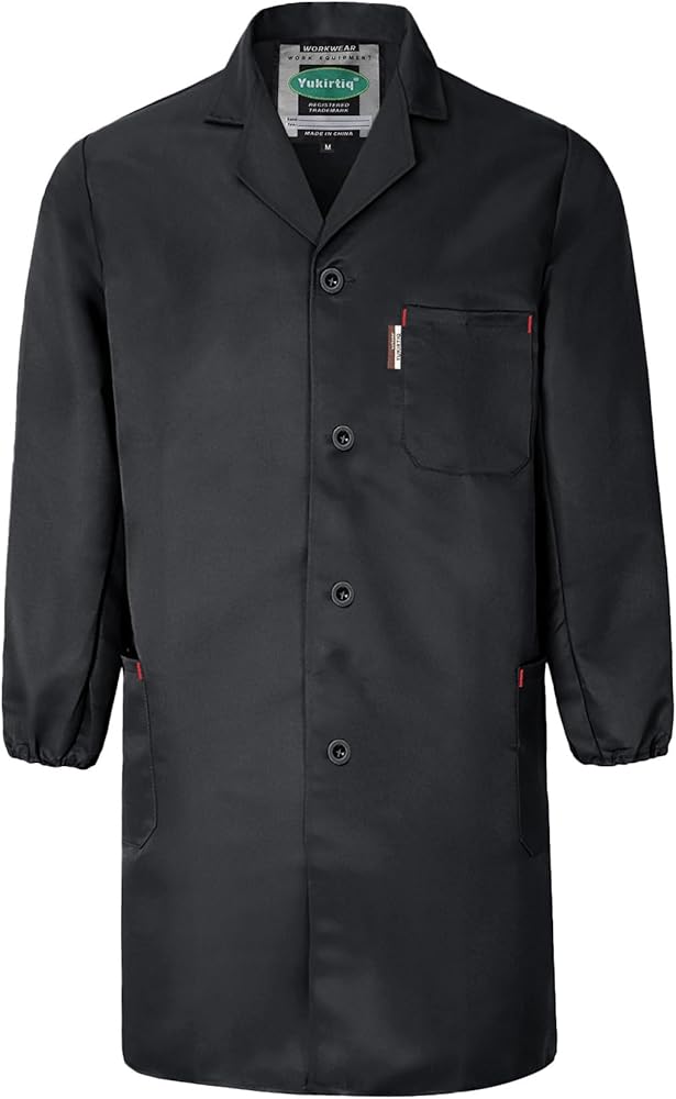 Amazon.com: Yukirtiq Lab Coat for Men Long Sleeve Mechanics Coats